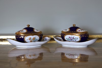 Lot 227 - A Republican Sèvres porcelain 'beau bleu' dessert service