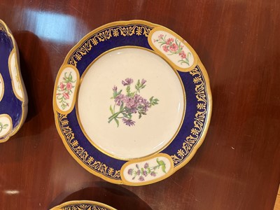 Lot 227 - A Republican Sèvres porcelain 'beau bleu' dessert service