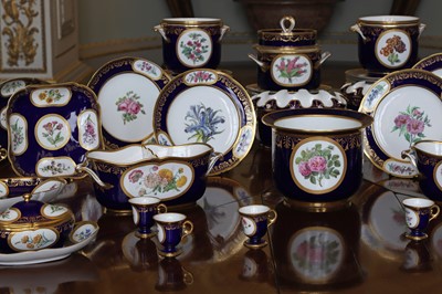 Lot 227 - A Republican Sèvres porcelain 'beau bleu' dessert service