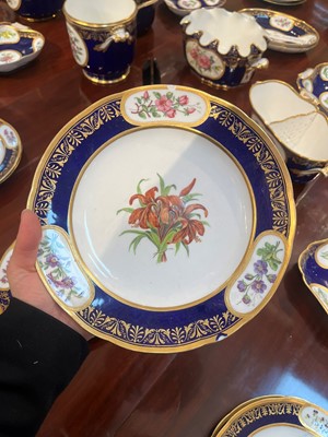 Lot 227 - A Republican Sèvres porcelain 'beau bleu' dessert service