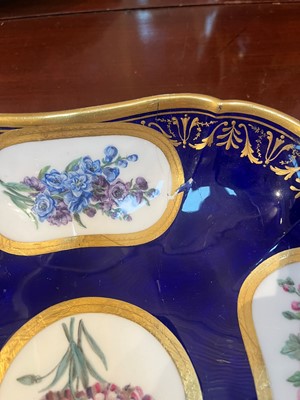 Lot 227 - A Republican Sèvres porcelain 'beau bleu' dessert service