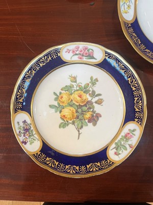 Lot 227 - A Republican Sèvres porcelain 'beau bleu' dessert service