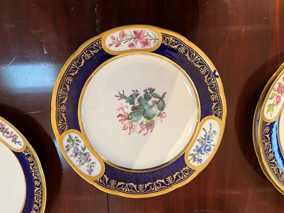 Lot 227 - A Republican Sèvres porcelain 'beau bleu' dessert service