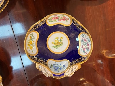 Lot 227 - A Republican Sèvres porcelain 'beau bleu' dessert service