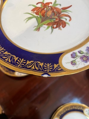 Lot 227 - A Republican Sèvres porcelain 'beau bleu' dessert service