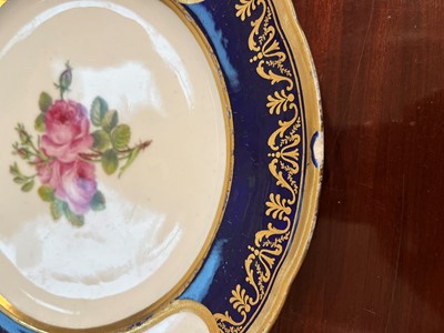 Lot 227 - A Republican Sèvres porcelain 'beau bleu' dessert service