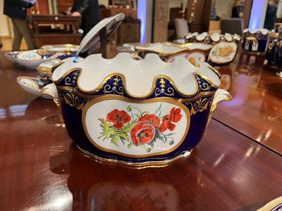 Lot 227 - A Republican Sèvres porcelain 'beau bleu' dessert service