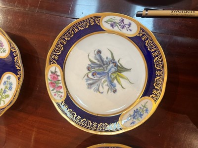 Lot 227 - A Republican Sèvres porcelain 'beau bleu' dessert service