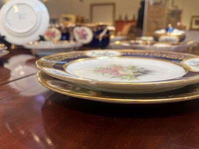 Lot 227 - A Republican Sèvres porcelain 'beau bleu' dessert service