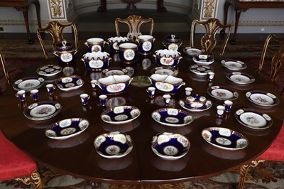 Lot 227 - A Republican Sèvres porcelain 'beau bleu' dessert service