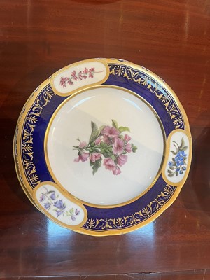 Lot 227 - A Republican Sèvres porcelain 'beau bleu' dessert service