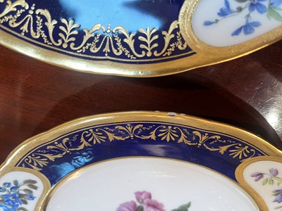 Lot 227 - A Republican Sèvres porcelain 'beau bleu' dessert service