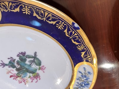 Lot 227 - A Republican Sèvres porcelain 'beau bleu' dessert service