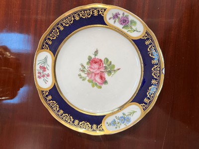 Lot 227 - A Republican Sèvres porcelain 'beau bleu' dessert service