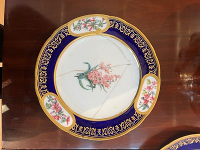 Lot 227 - A Republican Sèvres porcelain 'beau bleu' dessert service