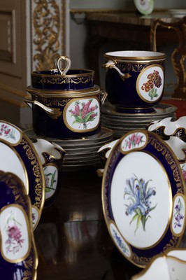 Lot 227 - A Republican Sèvres porcelain 'beau bleu' dessert service