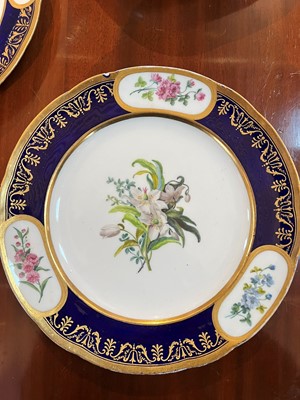 Lot 227 - A Republican Sèvres porcelain 'beau bleu' dessert service