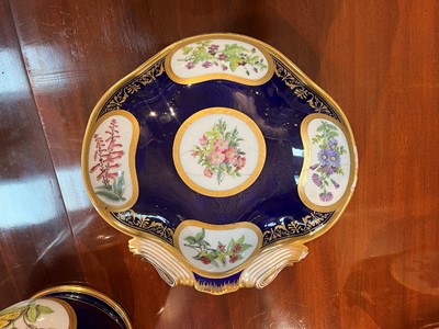 Lot 227 - A Republican Sèvres porcelain 'beau bleu' dessert service