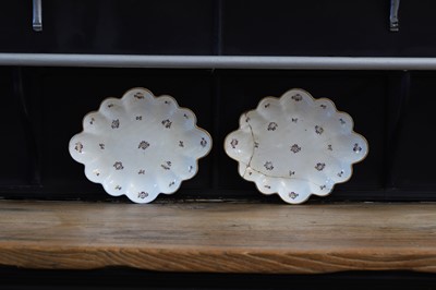 Lot 356 - A pair of Derby porcelain lobed dishes