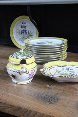 Lot 102 - A Derby porcelain botanical dessert service