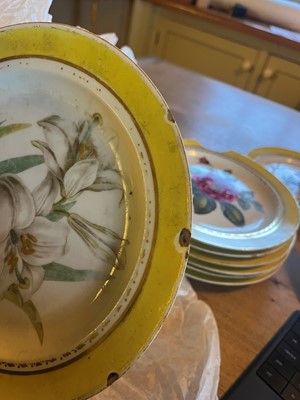 Lot 102 - A Derby porcelain botanical dessert service
