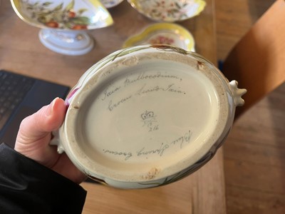 Lot 102 - A Derby porcelain botanical dessert service