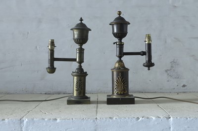 Lot 46 - Two Regency bronze table lamps