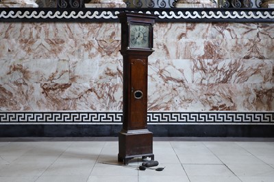 Lot 10 - A walnut and burrwood inlaid longcase clock