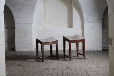 Lot 391 - Two mahogany clerk's stools