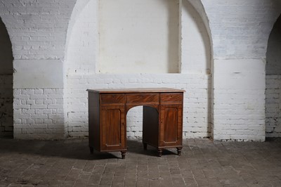 Lot 182 - A William IV mahogany and ebony-inlaid side cabinet