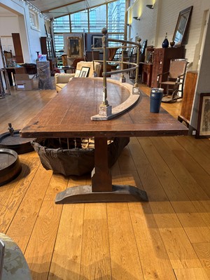 Lot 96 - A large oak refectory table