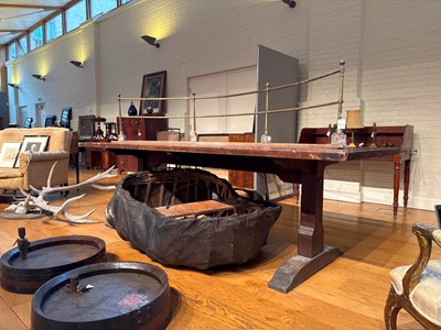 Lot 96 - A large oak refectory table