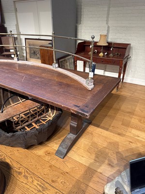 Lot 96 - A large oak refectory table