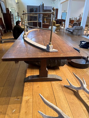 Lot 96 - A large oak refectory table