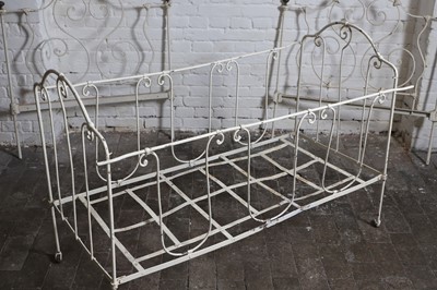 Lot 165 - A pair of Victorian child's painted iron single bed ends