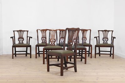 Lot 424 - A set of eight George III mahogany dining chairs