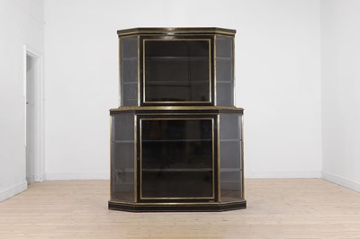 Lot 420 - A Directoire-style ebonised and brass vitrine