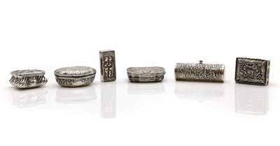Lot 63 - A group of six German silver boxes
