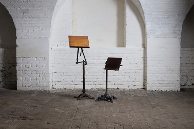 Lot 175 - A Victorian cast iron, brass and mahogany patented reading stand