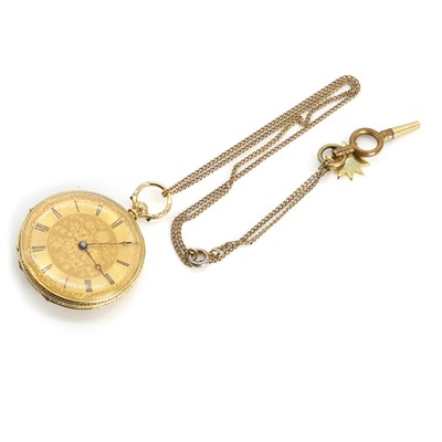 Lot 326 - A Swiss 18ct gold ladies' Le Comte fob watch