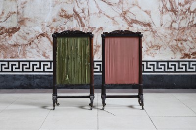 Lot 16 - A pair of Regency rosewood fire screens