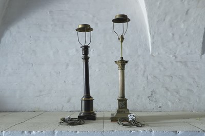 Lot 45 - A gilt-brass table lamp