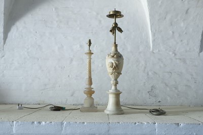 Lot 139 - Two alabaster table lamps