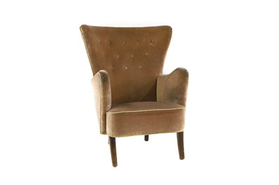 Lot 485 - A Danish velour upholstered armchair