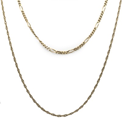 Lot 323 - Two 9ct gold chains