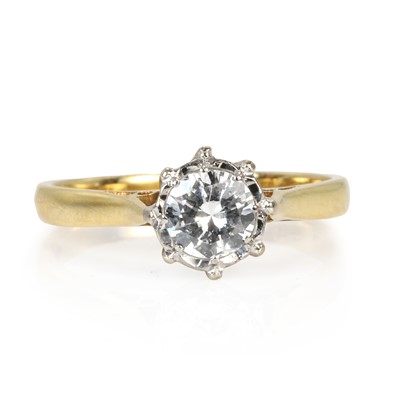 Lot 101 - An 18ct gold diamond single stone ring