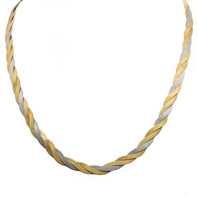 Lot 126 - A two colour gold necklace