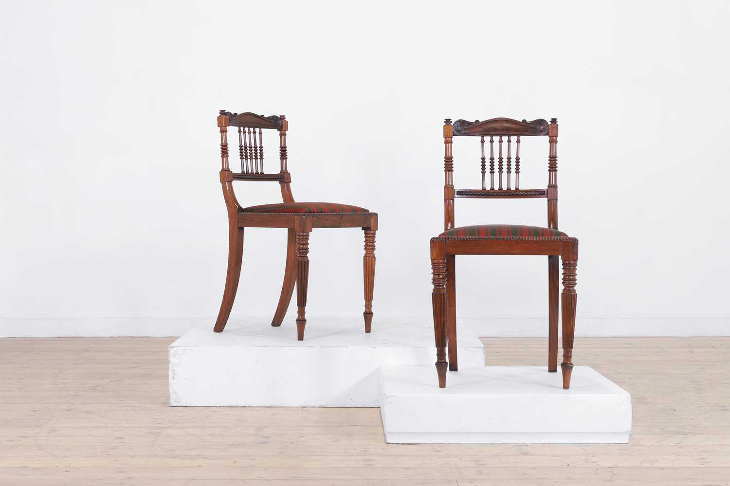 Lot 430 - A pair of George IV rosewood side chairs,