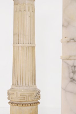 Lot 372 - A group of three alabaster pedestals