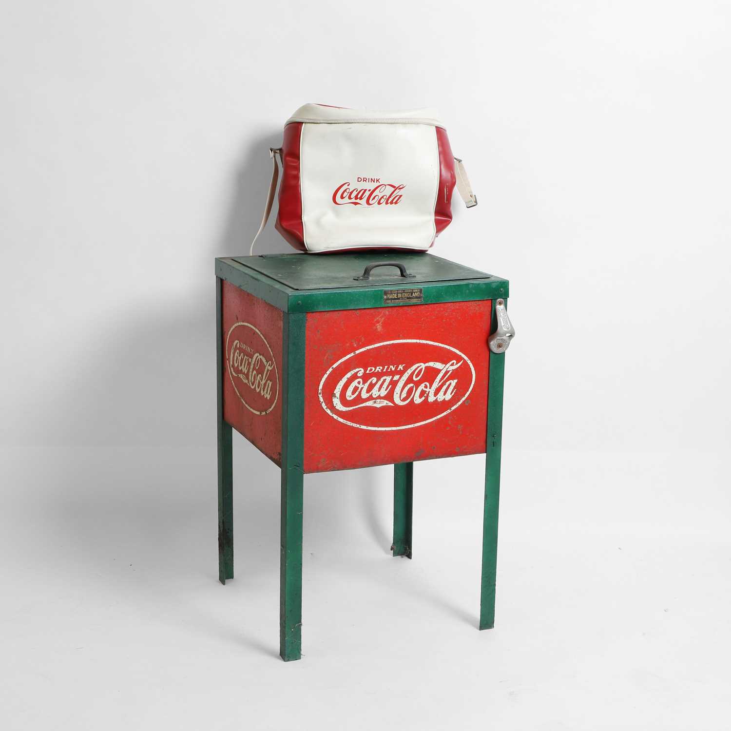 Lot 186 - A rare metal advertising Coca-Cola cooler